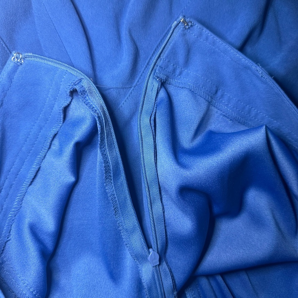 Size 14 Blue Elegant Flowy Midi Skirt Pull On Stretch Graduation WeddingWestern - Picture 5 of 7